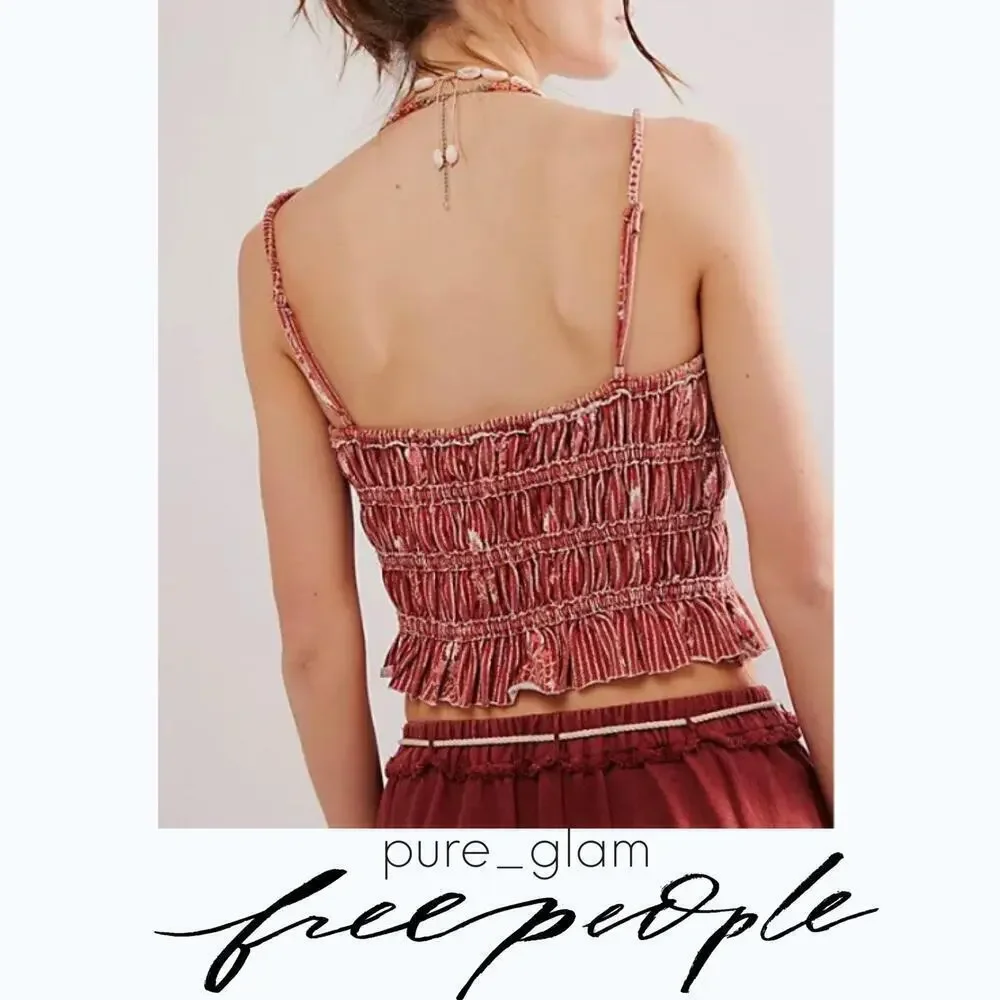 Free People floral cropped top